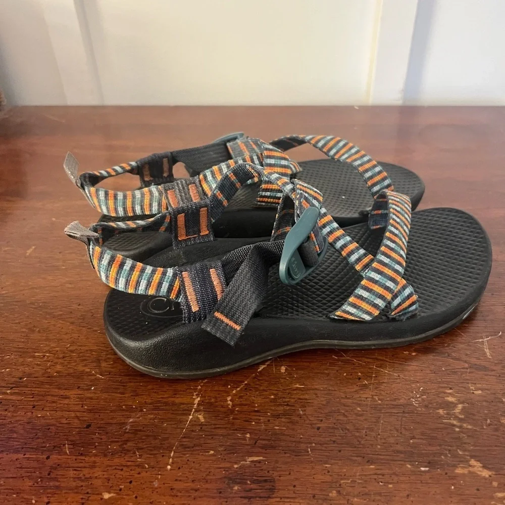 Chaco Multicolor Striped Sandals with Black Soles size 5